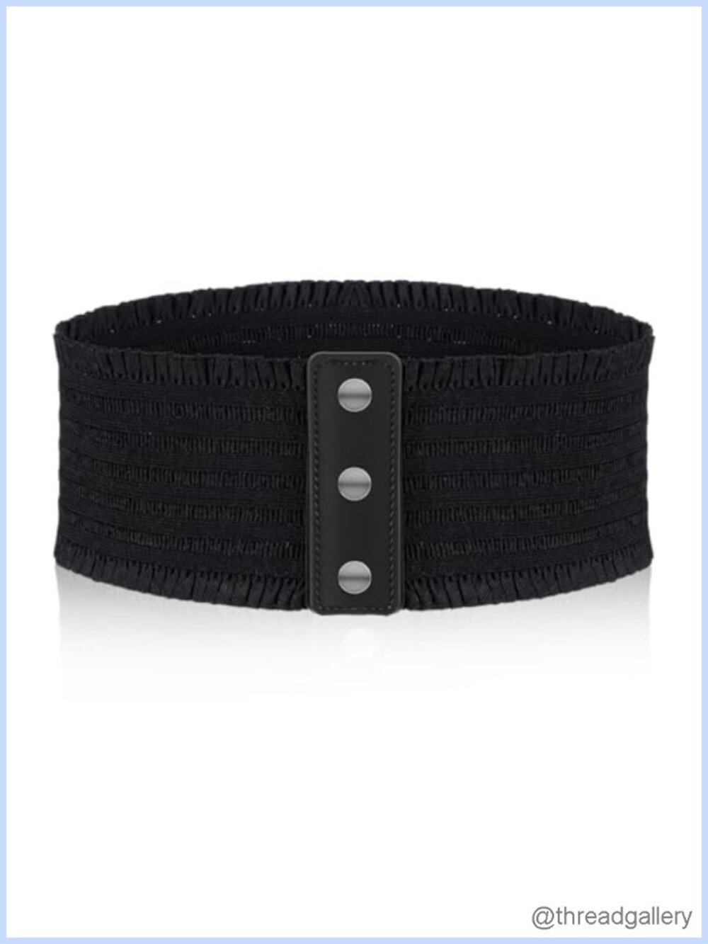 Wide Elastic Waist Belt Women Lace Embellished Snap Fastener Dresses